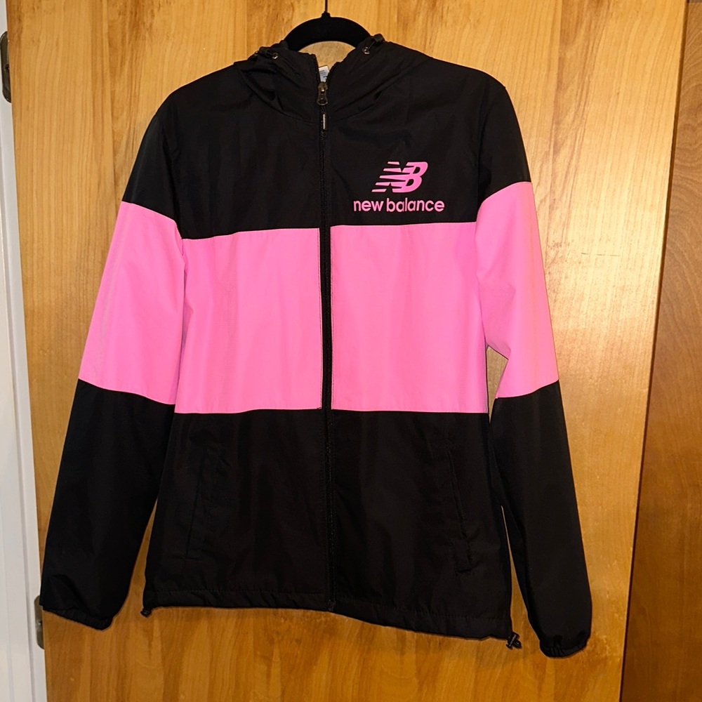 New Balance Windbreaker Jacket in Black and Pink